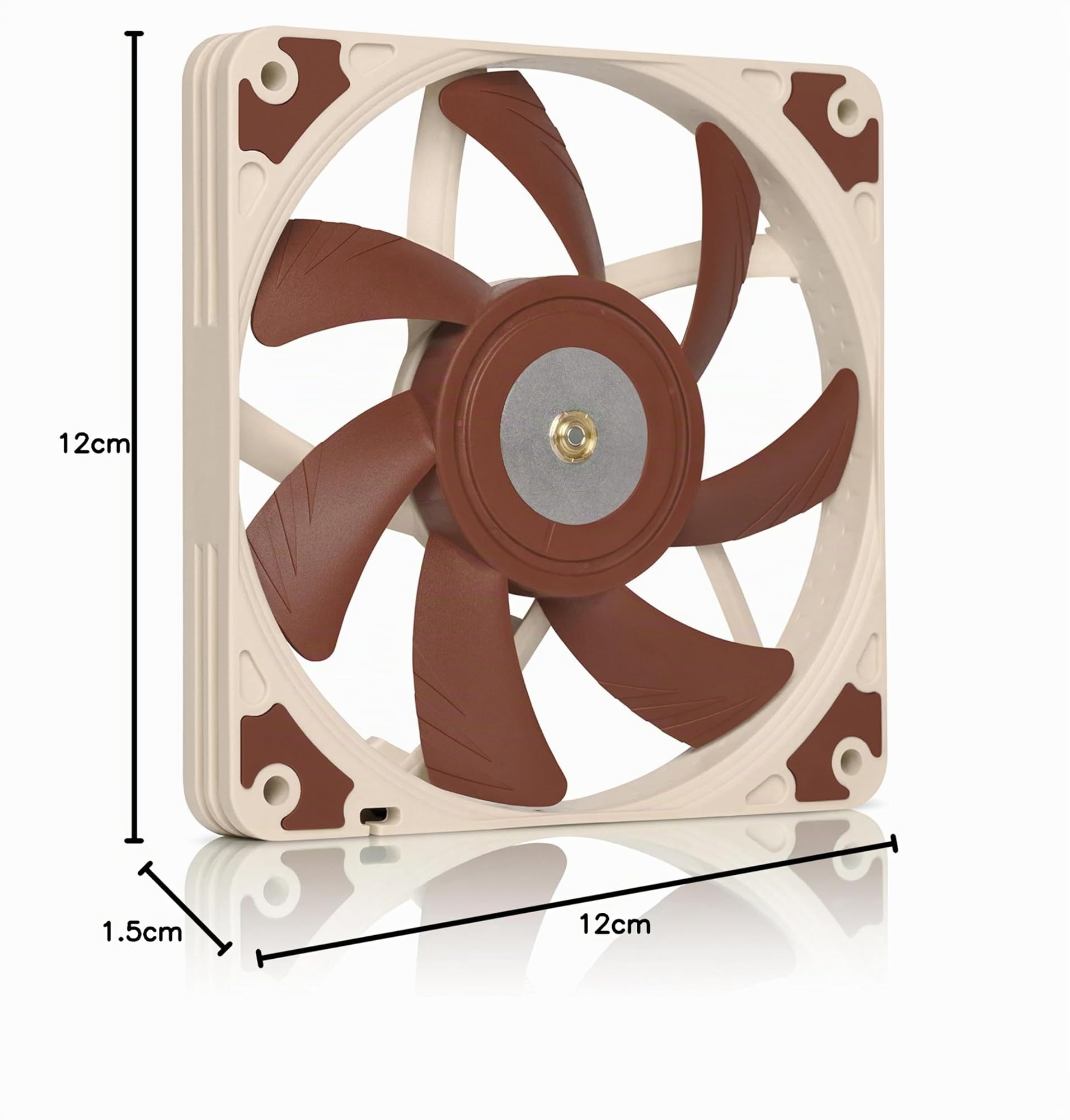 Noctua NF-A12x15 PWM, Ventola Silenziosa e Sottile de Qualità Premium, 4-Pin (120x15 mm, Marrone)
