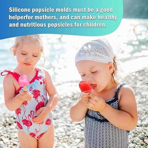 Miniatura 7 de Mini Silicone Popsicles Molds, Kids DIY Popsicles Molds, Easy-Release BPA-free Mini Popsicle Molds with 50 Sticks, Popsicles Molds Storage Container