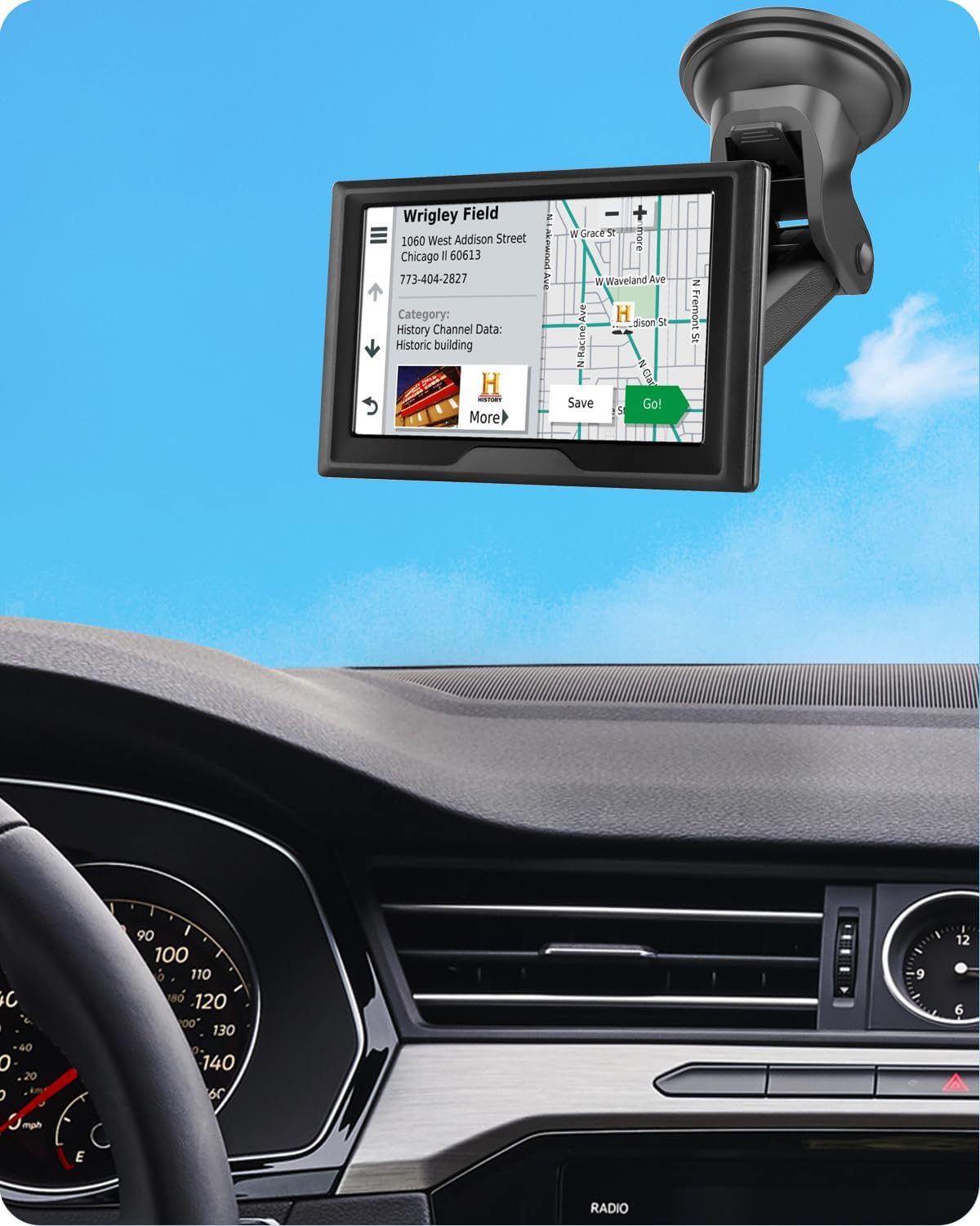 Extra Long Suction Cup Mount For Garmin GPS - 14-18" Telescoping Metal Arm For DriveSmart & Dezl Models