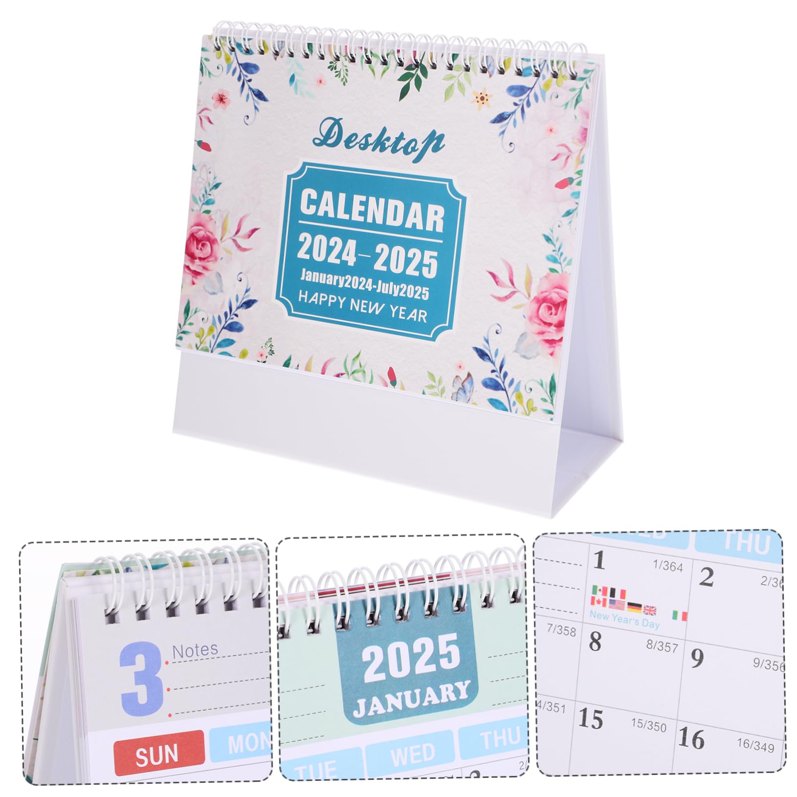 STOBOK 5stücke Desk Calendar Wiederverwendbarer Tischkalender Für Büro Und Zuhause Stehendes Design Kompakte Praktischer Planer Mit Notizfeld Modernes Und Minimalistisches Layout