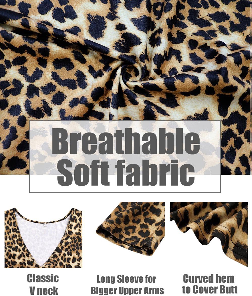 CARCOS Womens Plus Size Tops Long Sleeve Shirts V Neck Tunic Floral Blouses XL-5X - Image 3