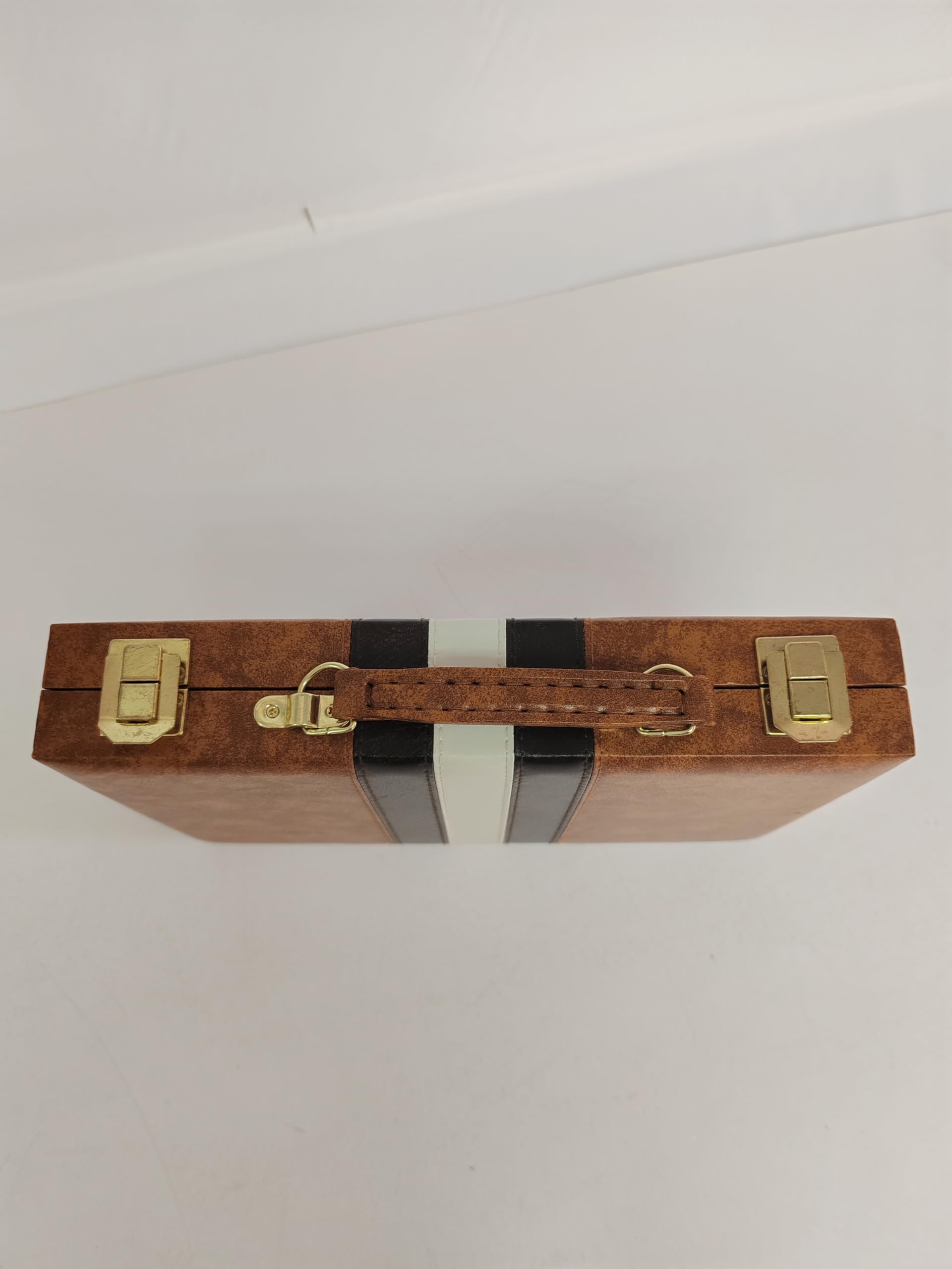 Backgammon Set 11" Klassisches Backgammon Koffer Brettspiel für Erwachsene und Kinder (Braun 11 Zoll)