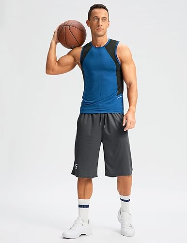 Miniatura 7 de G Gradual Pantalones cortos largos de baloncesto para hombre con bolsillo con cremallera de 11 pulgadas, de secado rápido, pantalones cortos