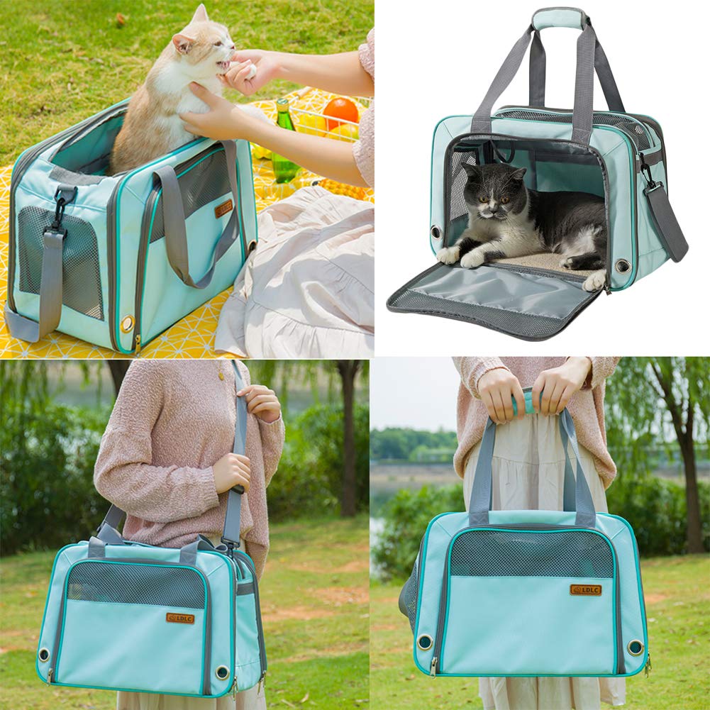 OMEM Transportín para Gatos Perros, Bolsa de Viaje Portátil para Mascotas, Transpirable,Suave y Plegable. Utilizado para Transporte en Tren, Coche, Avión (Amarillo)