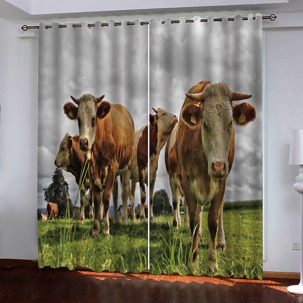 Rideaux occultants motif vache pour décorer une chambre d'enfant ou un salon rustique moderne