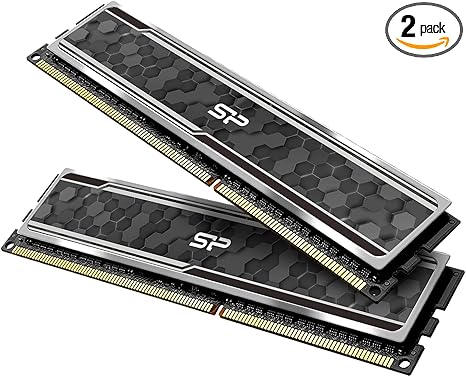 Silicon Power Value Gaming DDR4 RAM 32GB (2x16GB) 3200MHz (PC4 25600) 288-pin CL16 1.35V UDIMM Desktop Memory Module with Heatsink Grey SU032GXLZU320BDAJ7