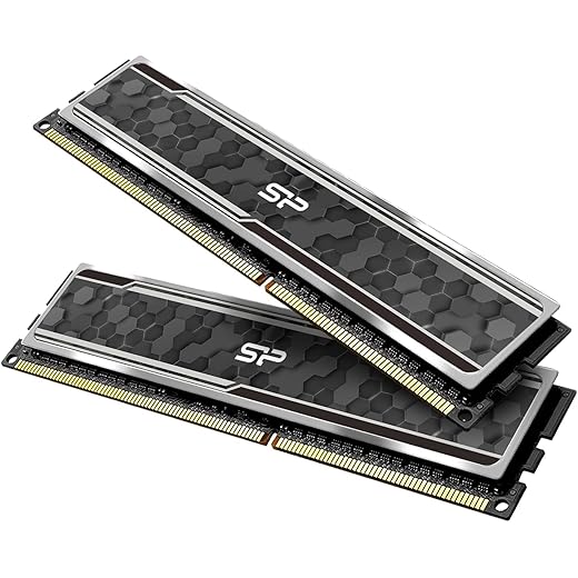 Silicon Power Value Gaming DDR4 RAM 32GB (2x16GB) 3200MHz (PC4 25600) 288-pin CL16 1.35V UDIMM Desktop Memory Module with Heatsink Grey SP032GXLZU320BDAJ7