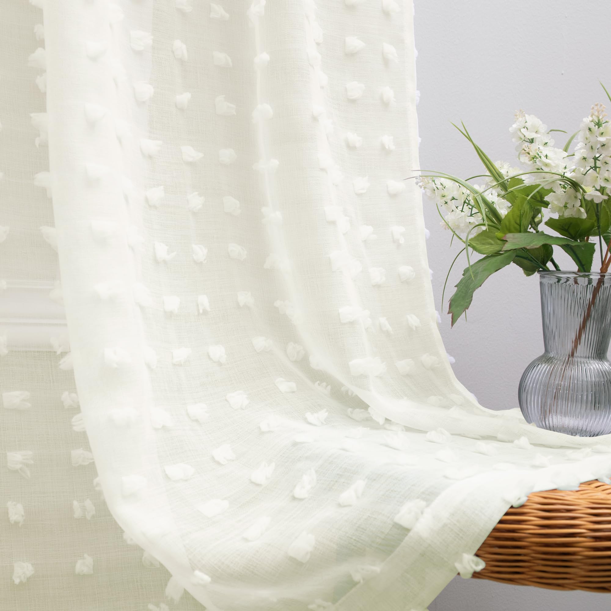 Room Darkening Curtains for Bedroom, 52" x 108", Cream — image 1