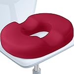 BlissTrends Donut Pillow Seat Cushion,Donut Chair Cushions for Postpartum Pregnancy & Hemorrhoids,Tailbone Pain Relief Cushion,Memory Foam Lifting Cushions for Office&Home Chairs (Red)