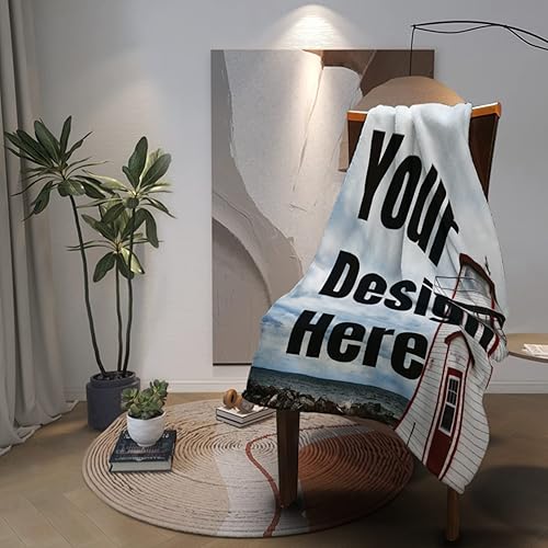 Miniatura 5 de Mantas personalizadas con texto fotográfico para familias de mujeres y hombres, 50 x 60 pulgadas