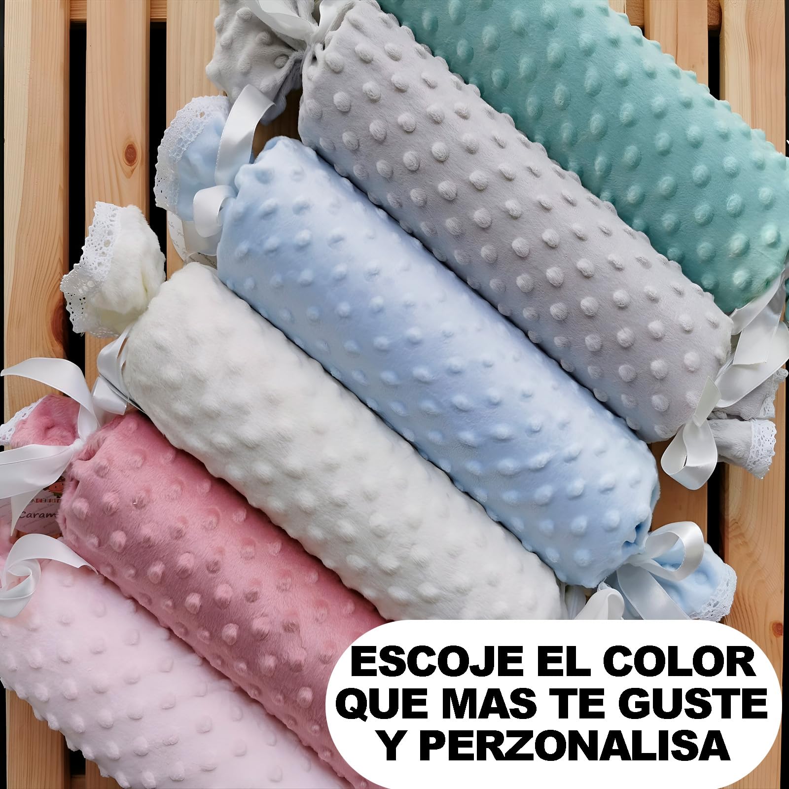 various Cojin Espuma Personalizado para bebé Recien Nacido, Personalizado con su Nombre Bordado (Gris)
