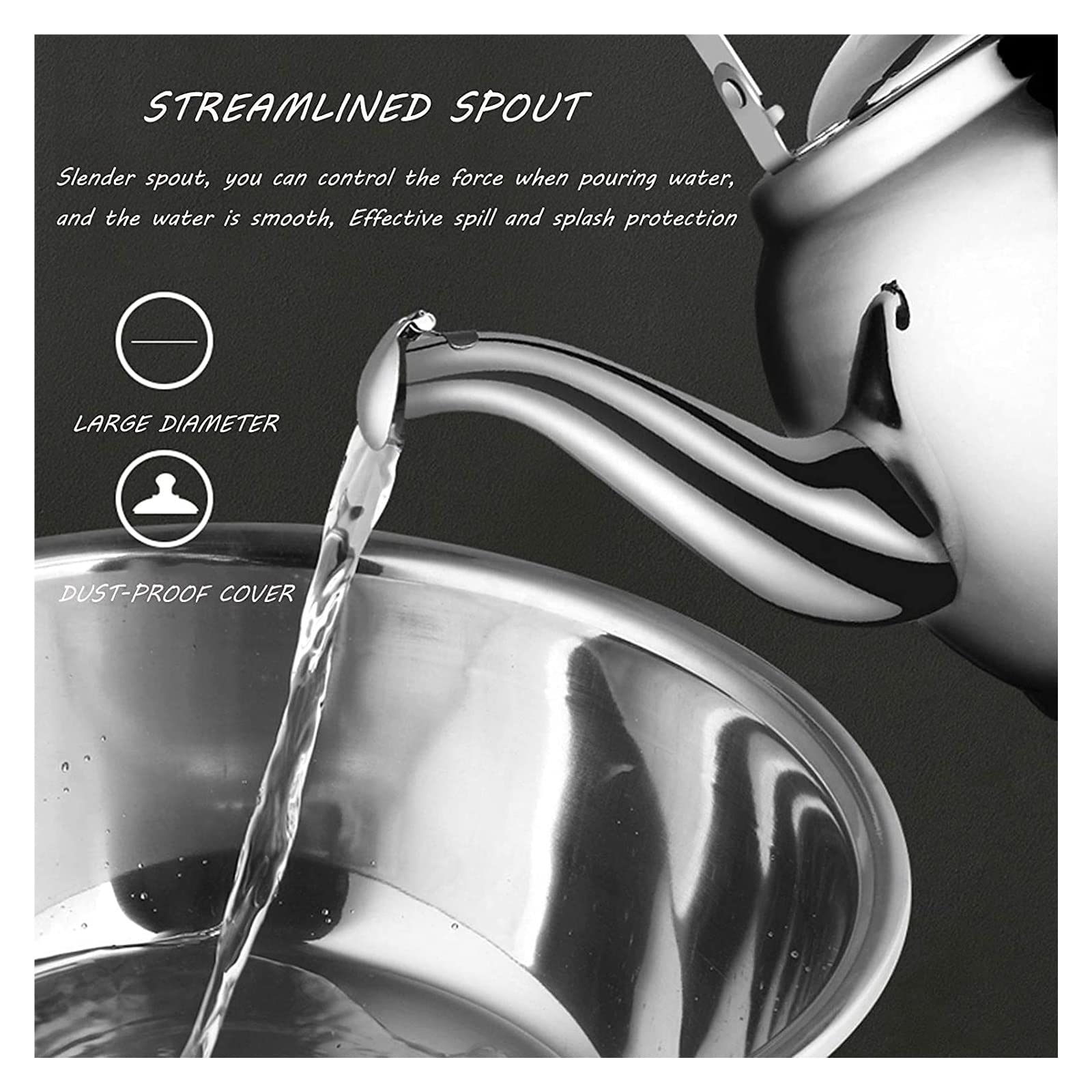 Tea Kettles, Kettle,TeapotWhistling Kettle. Kettle Stove Top Whistling Kettle Whistling Tea Kettle Heat- Ergonomic Handle and Polished Stainless Steel 3L/4L/5L Gas Kettle with Whistle(3L)(4L)