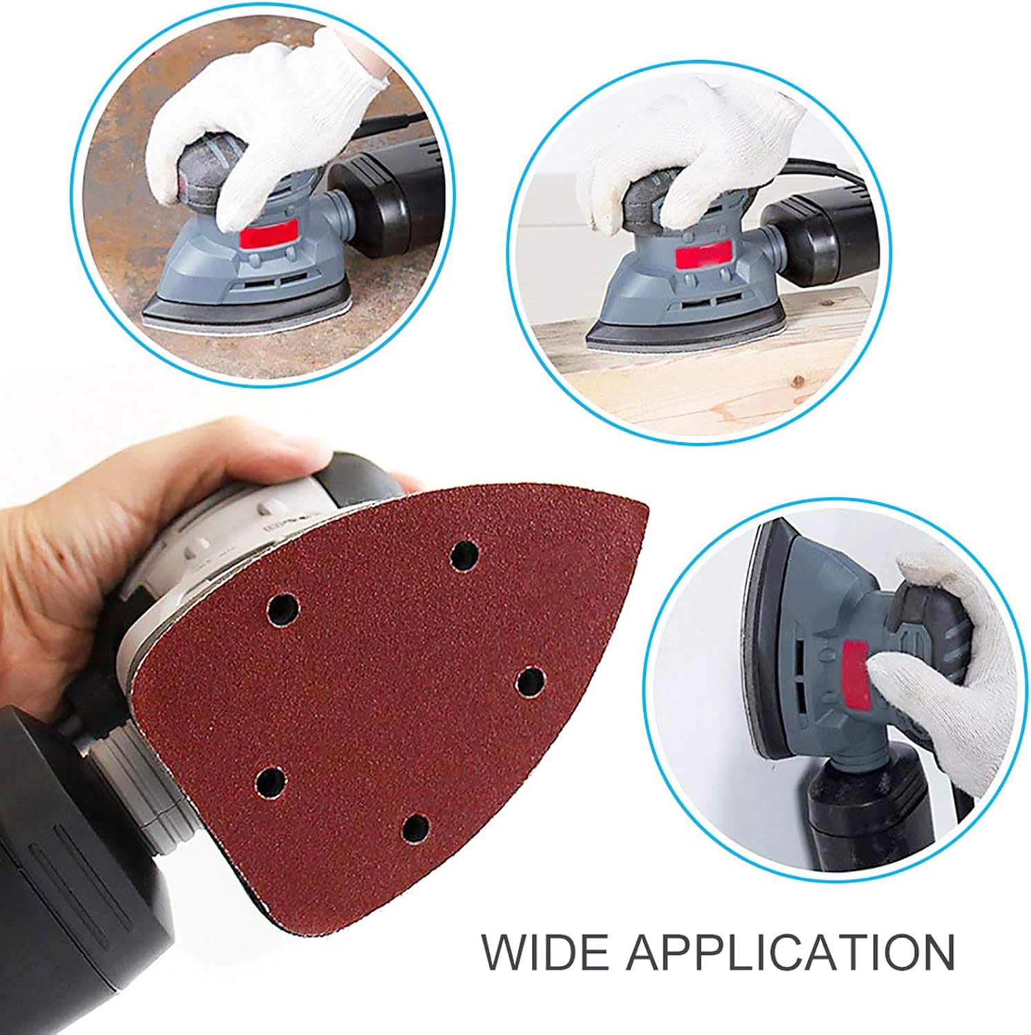 Miady 140mm Mouse Detail Sander Sandpaper Sander Pads, 40 60 80 120 180 240 400 Assorted Grits Mouse Sandpaper - Pack of 70 - - 