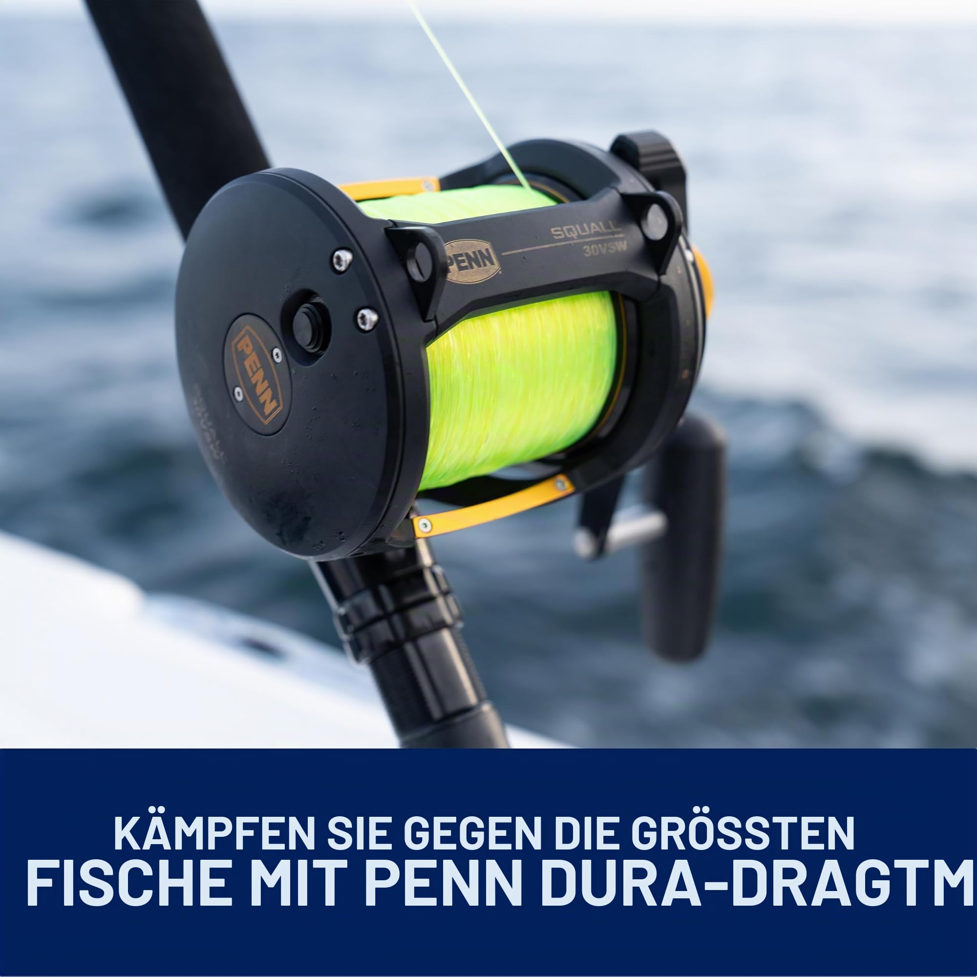 PENN Squall Lever Drag 2 Speed Multirolle – Salzwasser Boots- und Kajaksangeln