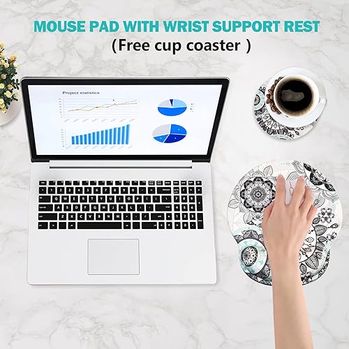 Miniatura 2 de AIMSA Alfombrilla ergonómica para mouse con soporte de muñeca, alfombrilla de mouse de gel antideslizante con base de poliuretano para reposamuñecas