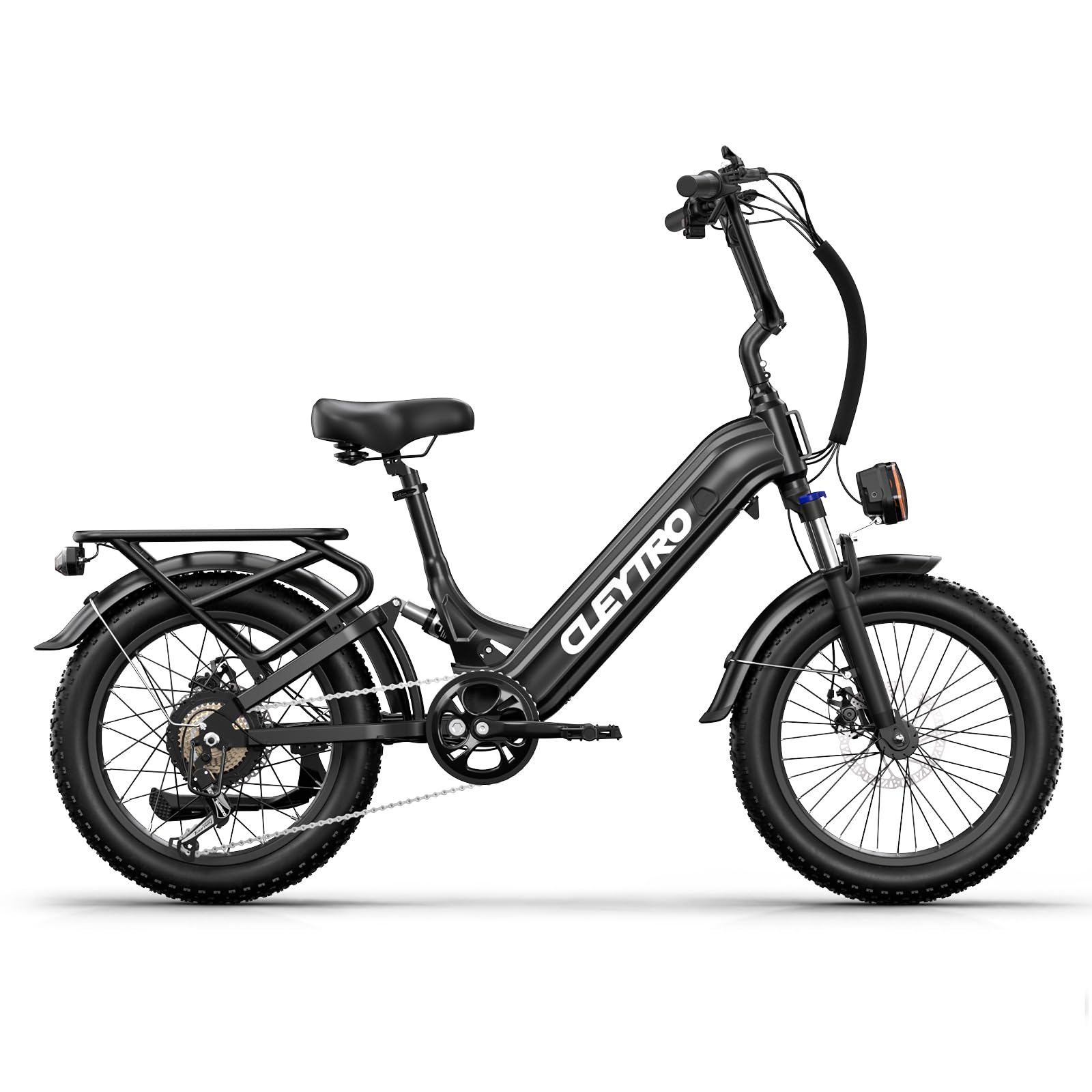 Lohang Vélo électrique Adulte, Roues de 20 Pouces, Batterie Lithium Amovible 48 V 15,6 Ah, autonomie de 40 à 100 km, Suspension intégrale, 7 Vitesses. Noir/Rouge