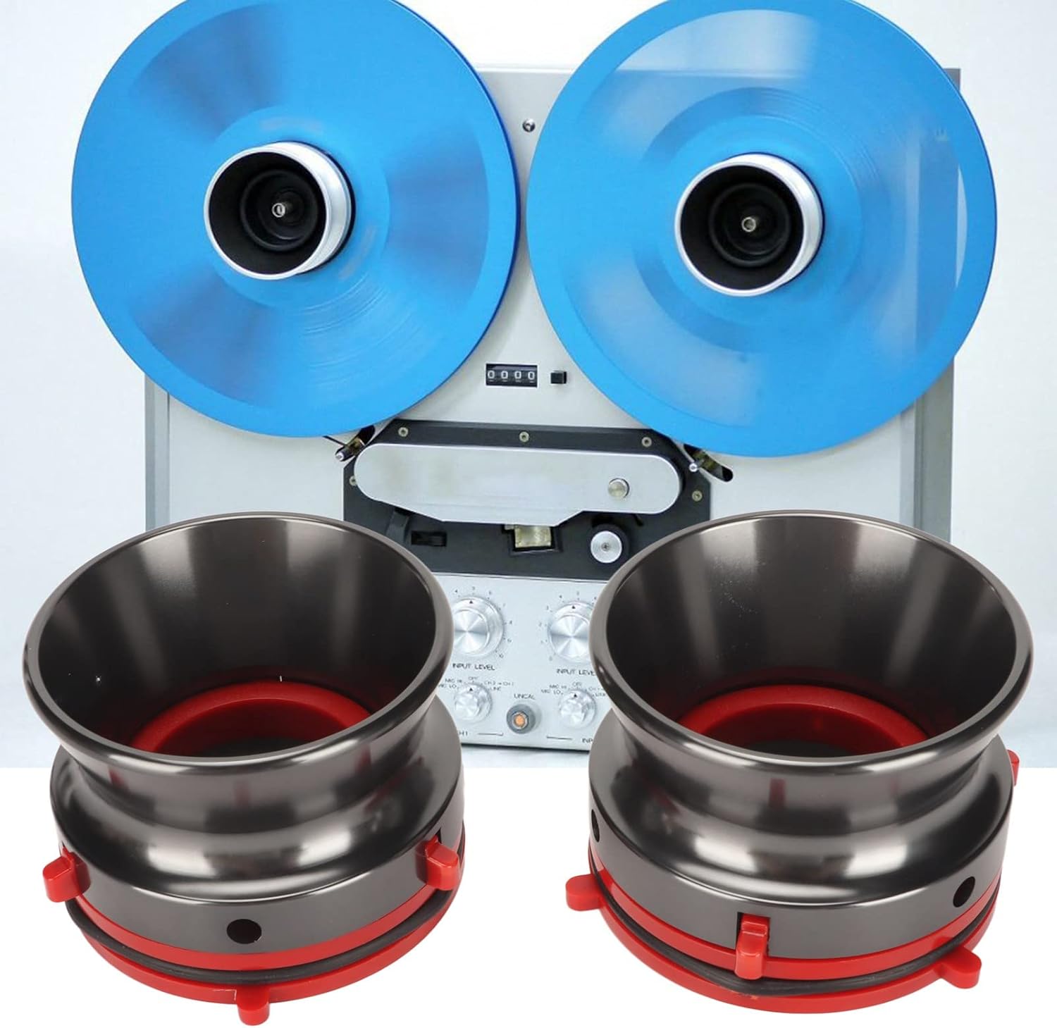 1 Pair Nab Hub Adapters, Reel to Reel Tape Nab Hub Adapter, 10 Inch Aluminium Nab Hub Adapter for Studer for for Akai for Teac (Grey)