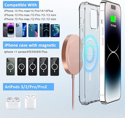 Miniatura 2 de Bohuma Cargador inalámbrico magnético cargador MagSafe compatible con iPhone 15 Pro Max Plus 14 Pro Max Plus 13 Pro Max 12 Pro Max - Almohadilla de