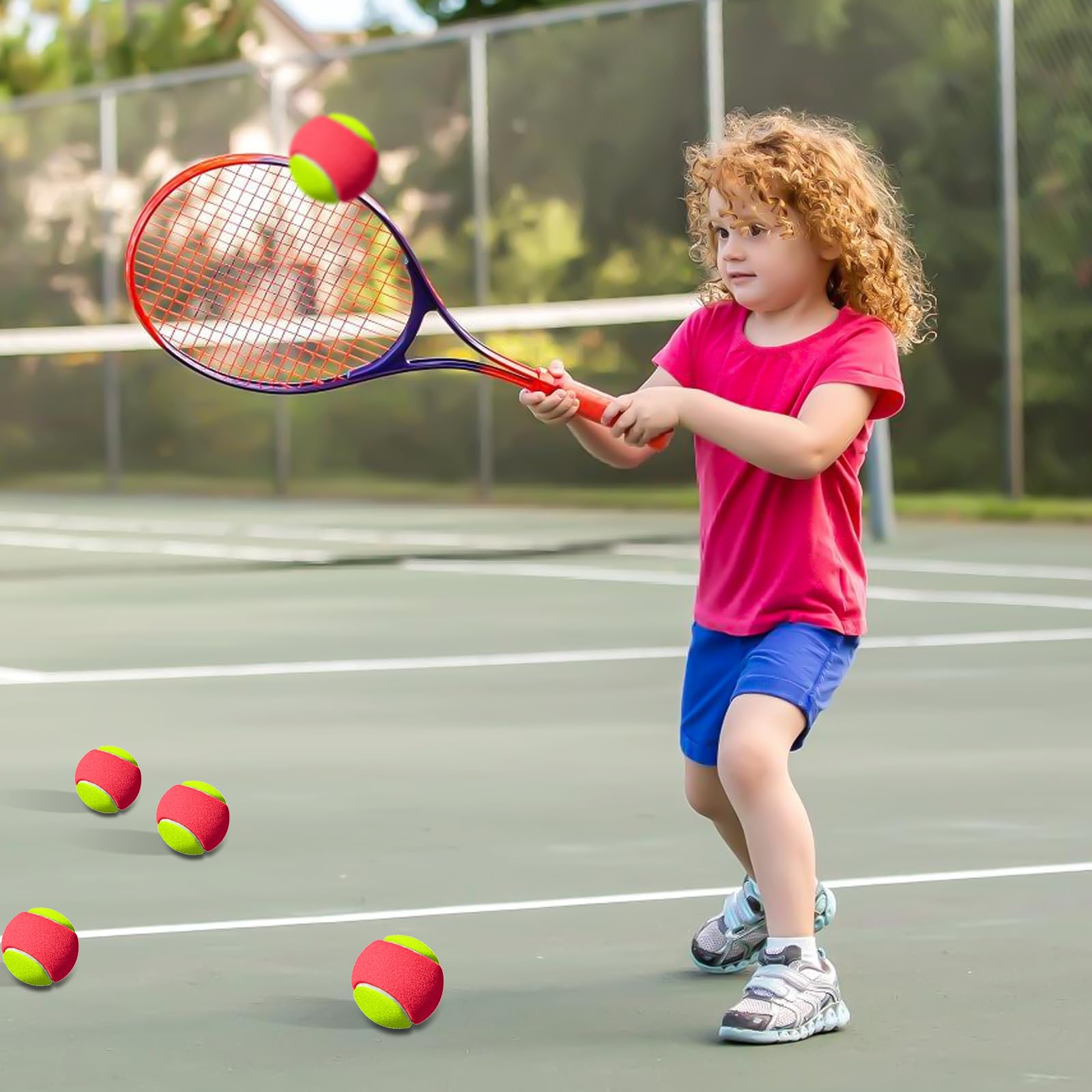 Lot de 9 balles de tennis stade 3 orange pour débutants et enfants