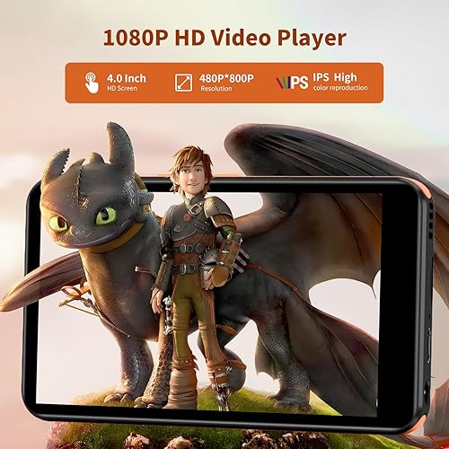 Miniatura 5 de Reproductor de MP3 de 160 GB con Bluetooth y WiFi, Android 13 MP3 y reproductor de MP4 con pantalla táctil de 4 pulgadas y altavoz, 4 GB de RAM y 32