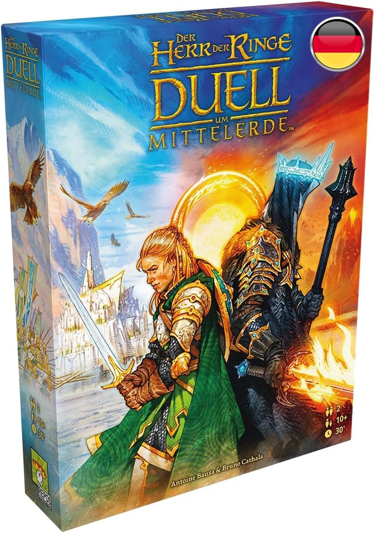 Repos Production - Der Herr der Ringe: Duell um Mittelerde Brettspiel - Strategisches Brettspiel für 2 Spieler - Erstellt von Antoine Bauza und Bruno Cathala - Ab 10 Jahren, 30 Minuten Spielzeit