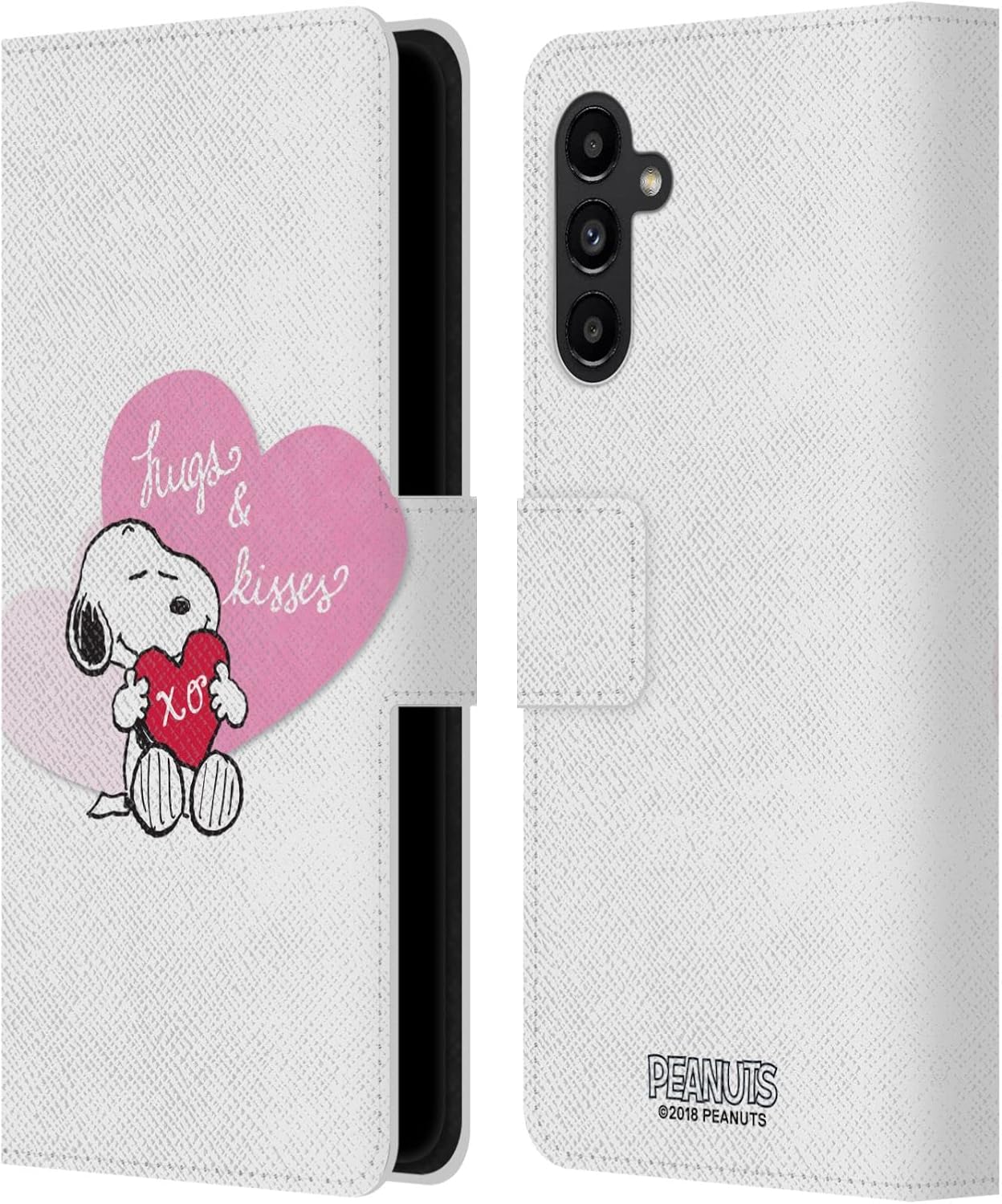 Head Case Designs Officially Licensed Peanuts Snoopy Hugs and Kisses Sealed with A Kiss Leather Wallet Case Compatible with Samsung Galaxy A13 5G (2021)