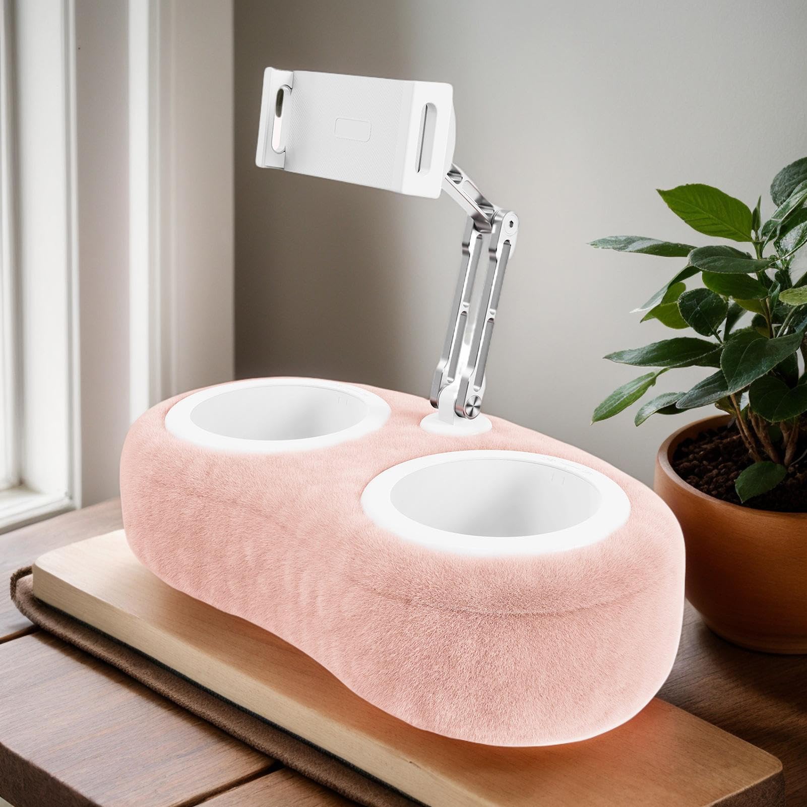 Supporto Cuscino per Tablet da Supporto da Scrivania per Telefono | Supporto Telescopico Per Cellulare e Leccio Girevole Per Tablet