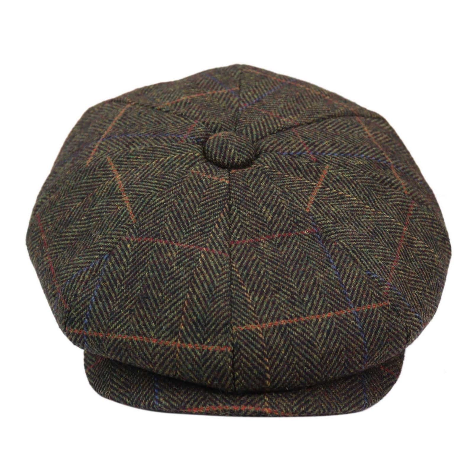Infinity Leather Mens Blinders 8 Panel Herringbone Gatsby Flat Baker Hat
