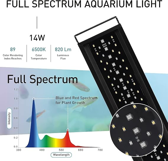 Hygger Auto On Off LED Aquarium Light ، ضوء خزان الأسماك كامل الطيف مع شاشة LCD ، 24 / 7 دورة إضاءة ، 7 ألوان ، مؤقت قابل للتعديل ، IP68 مقاوم للماء ، 3 أوضاع لـ 12 & quot ؛ -18&اقتباس خزان المياه العذبة المزروعة
