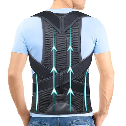 Miniatura 1 de PAZAPO Corrector de postura para hombres y mujeres  Alisador de espalda completa para jorobado  lumbar superior e inferior para aliviar, L (33-37