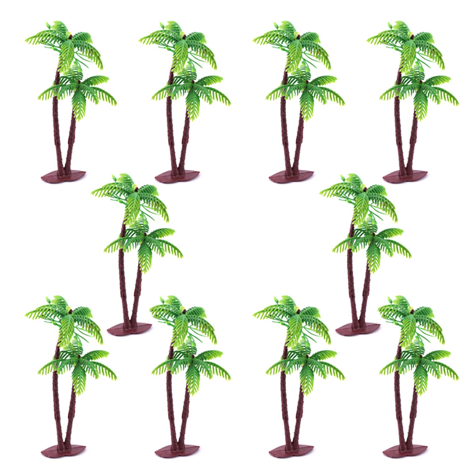JinYu 10 Pcs Coconut Palm Model Trees/Cake Topper - Charming Cupcake Topper Scenery Model Scenery Model for Cake Decorations or Building Model Landscape