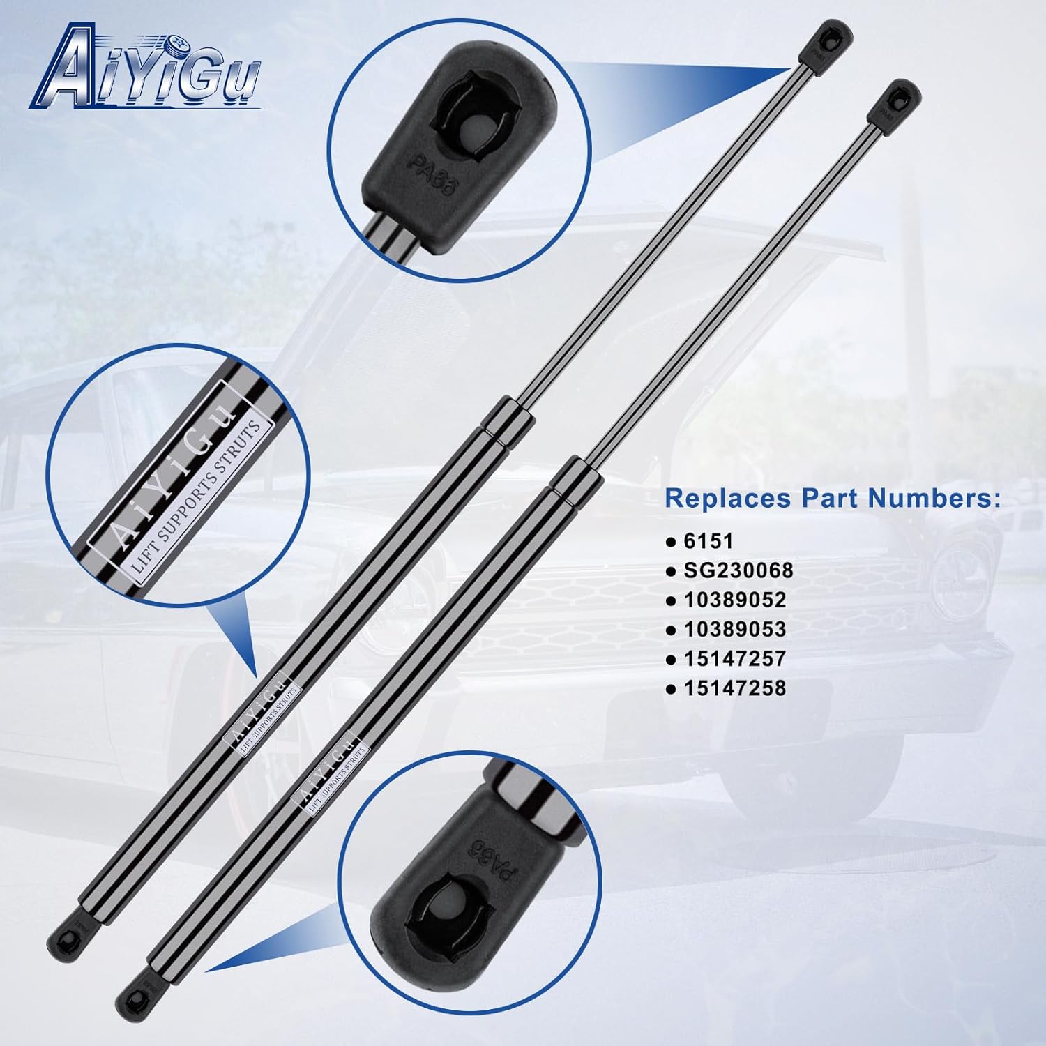 6151 Rear Hatch Shocks Struts Lift gate Supports Gas Springs Compatible with 2005 2006 Chevrolet Tahoe/Suburban 1500 2500, 2005 2006 GMC Yukon/Denali/XL, Pack of 2 PCS,Replace SG230068