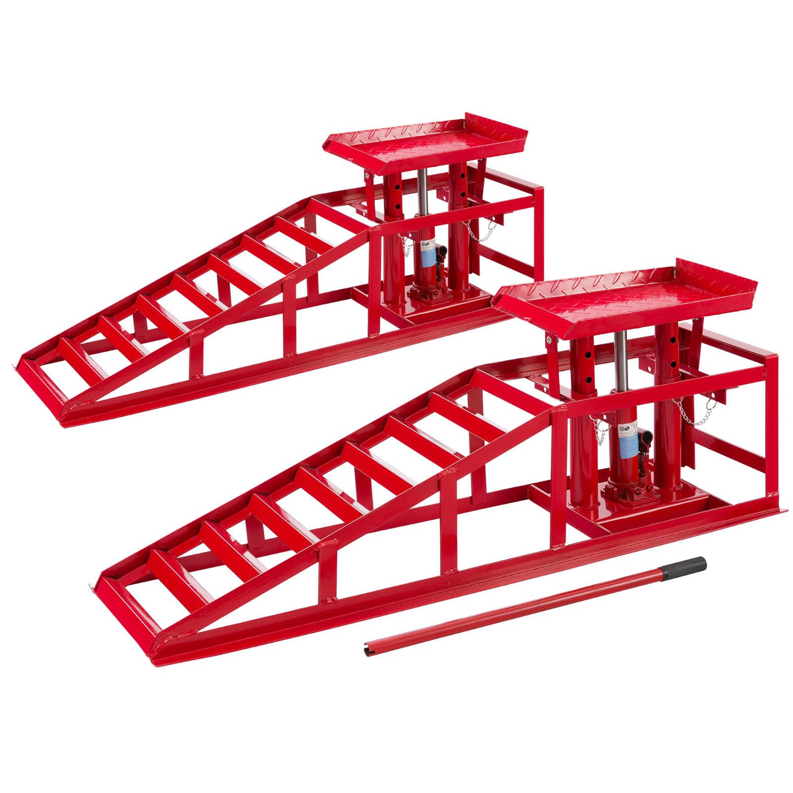 Rampas Hidráulicas Elevadoras para Coche 2 Toneladas Altura Ajustable 270-375mm Acero Alta Resistencia Juego 2 Uds