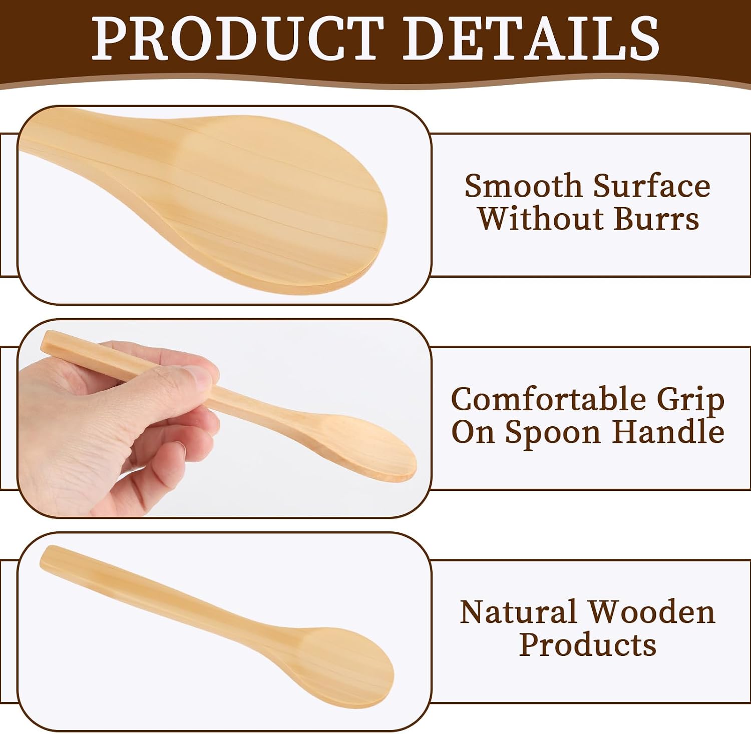 8-Pack Small Wooden Spoons, Mini Wooden Teaspoon 6 Inch Wood Coffee and Honey Spoons for Tea Sugar and Seasoning, Multi-Purpose Utensils Bulk Household Accessories image 3