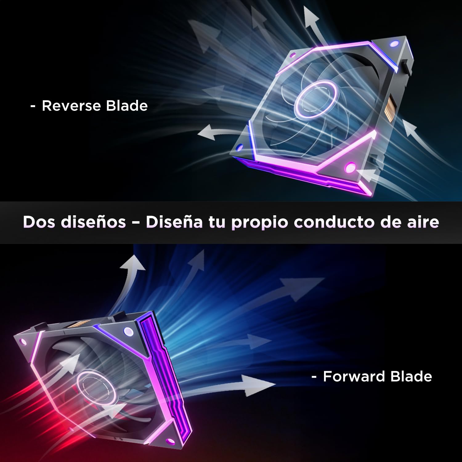 AsiaHorse NyotaUltra ARGB Ventilador para PC de 120 mm, 3 piezas, RGB, Ventilador PC Daisy Chain [Espejo Infinito] [HDB] 58.5 CFM/2000 RPM/2.05MMH2O 4 Pin PWN y 5V 3Pin ARGB para Asus Aura GIGABYTE