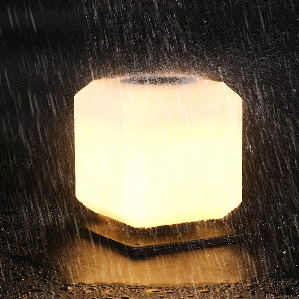 Lanterna a Colonna Solare a LED per Esterni, Quadrata, per Villa, Porta, in Acrilico, a Forma di Lampada da Giardino, Balcone, Parco, Nera, Impermeabile con Grado di PRO,36 * 30cm