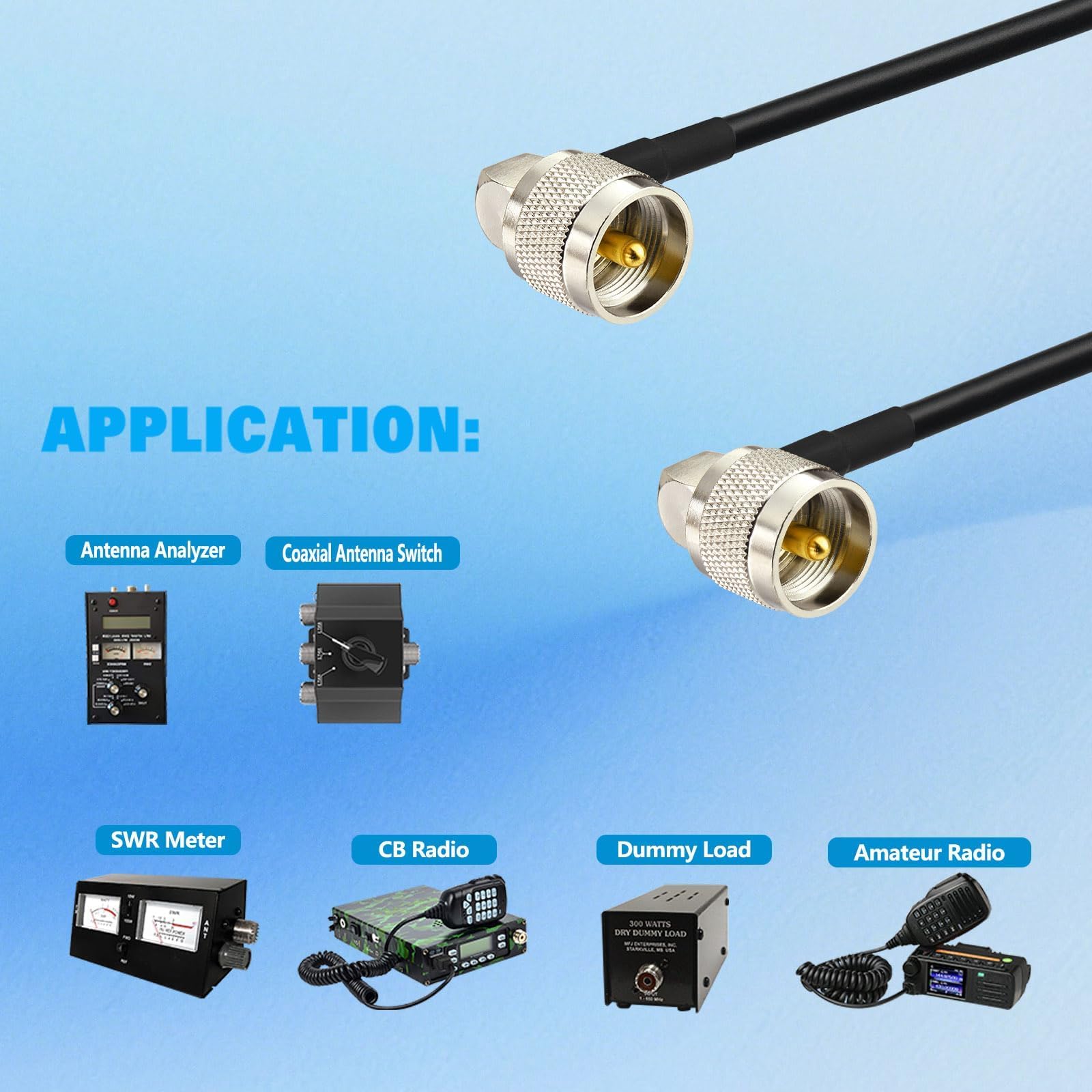 UHF Coaxkabel PL259 – 1 Meter, Mannelijk-mannelijk, 50 Ohm, RG58, Laag Verlies – Voor CB, Amateurradio, SWR-meter, Antenne