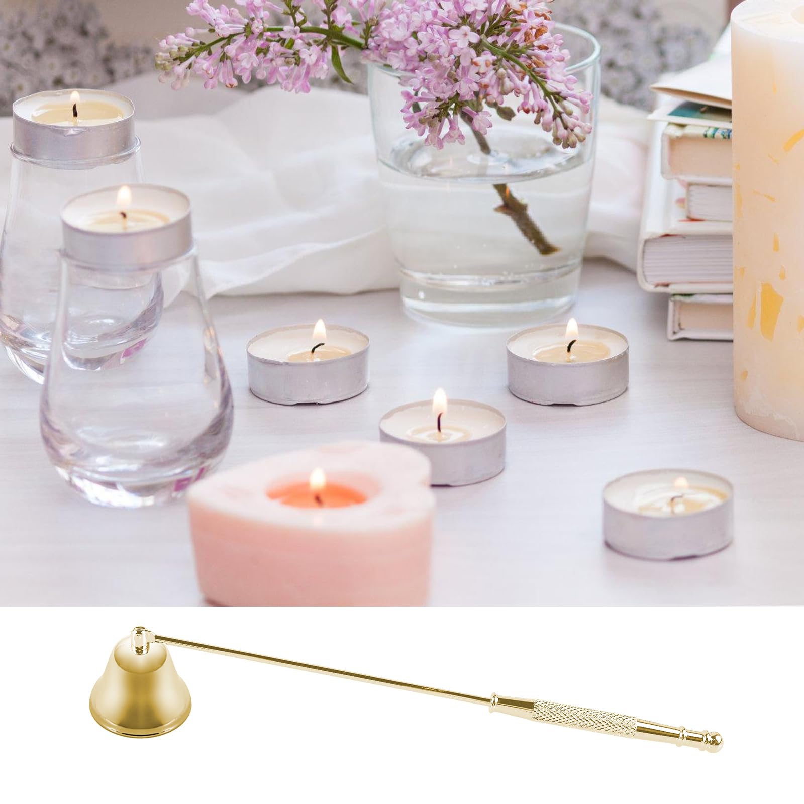 BORDEAG 3 Piezas Apagador de Velas de Acero Inoxidable Candle Snuffer con Mango Largo, Campana para Apagar Velas Decoración