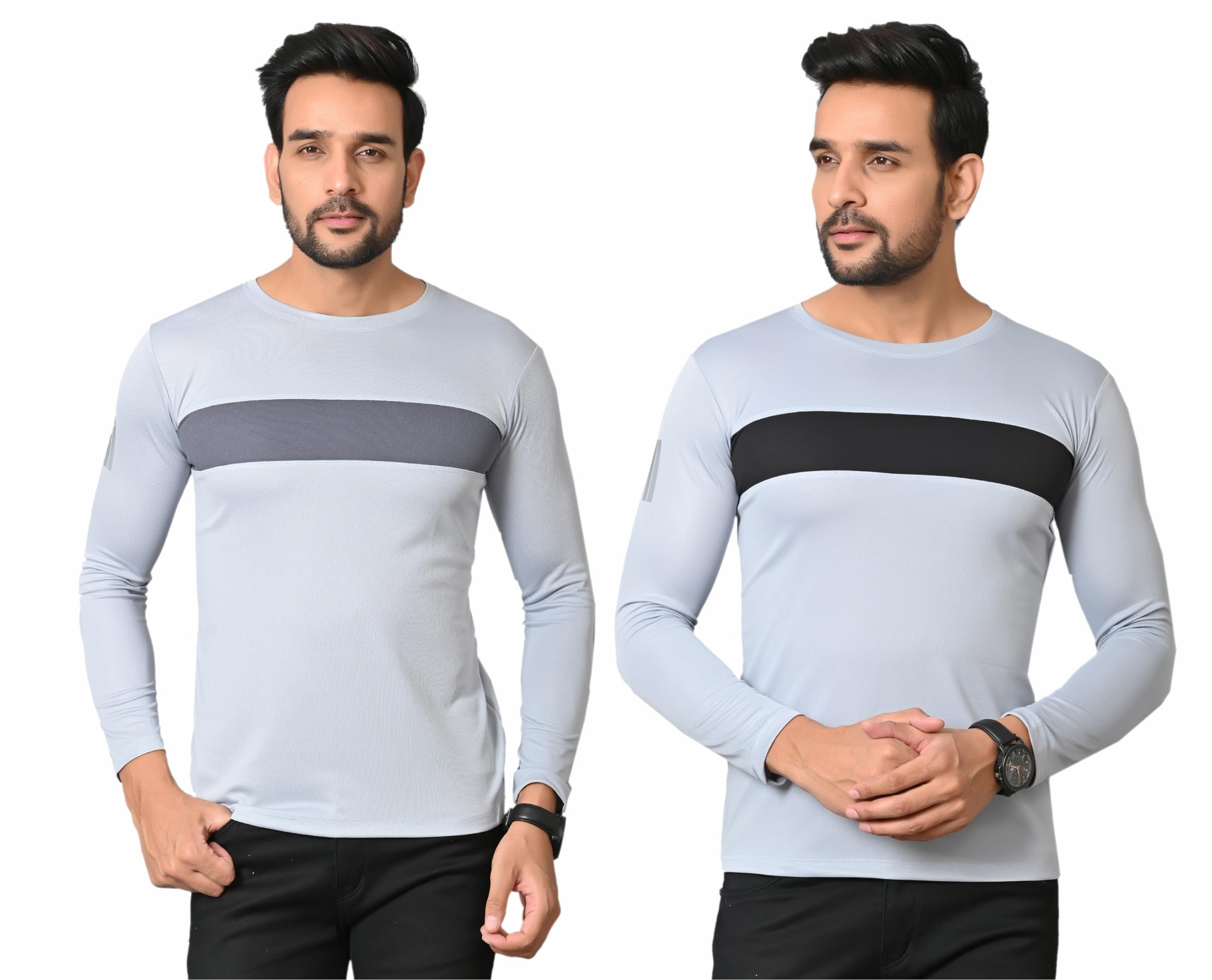 Burundi Blu Regular fit Casual Combo Solid PlainRound Neck T Shirt for Men(CP-FS-LG-LGB)