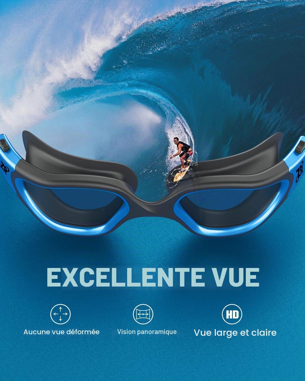 ZIONOR G1 Polarisées Mirror Lunettes de Natation pour Unisex Adulte Homme Femme, Anti Buée, 100% Anti UV Lunettes de Plongée