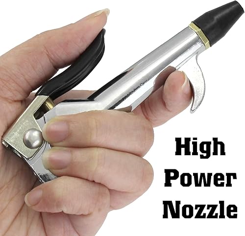 Miniatura 7 de Pistola de soplado de palanca NPT de 14 de pulgada, pistola de soplado de boquilla de aire con boquillas de goma y punta de seguridad, herramienta