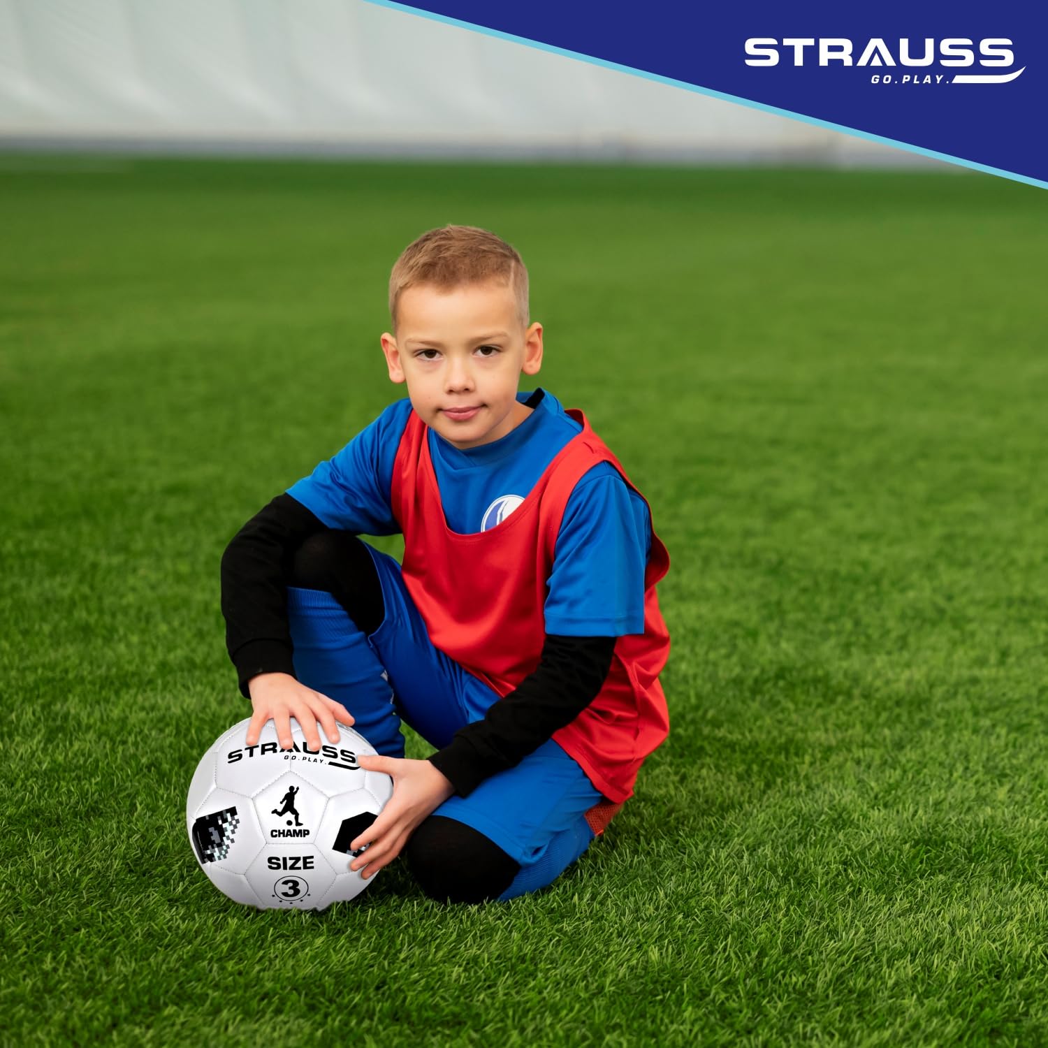 Strauss Official Football Size 3 | Professional Match Ball for Indoor & Outdoor Games & Training for Kids & Adults | Granular Texture with High-Performance Grained Surface, (White) 4