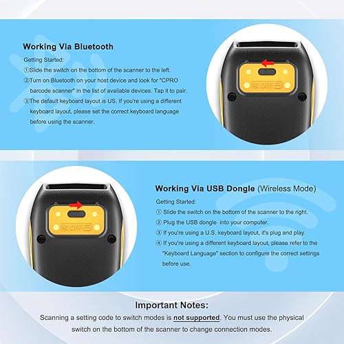 Miniatura 10 de NETUM CS8501 Escáner de código QR inalámbrico - Escáner de código de barras Bluetooth actualizado, mini lector de código de barras portátil 1D y 2D