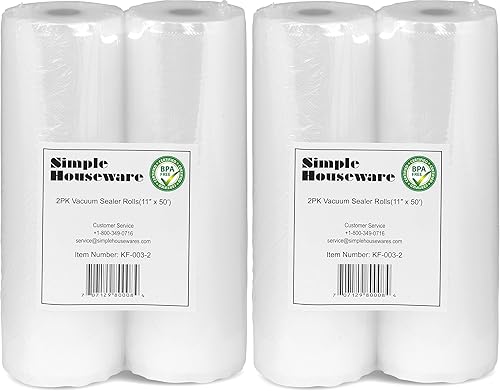 Miniatura 6 de SimpleHouseware - Paquete de 2 bolsas selladoras al vacío de 11 x 50 pies total 100 pies