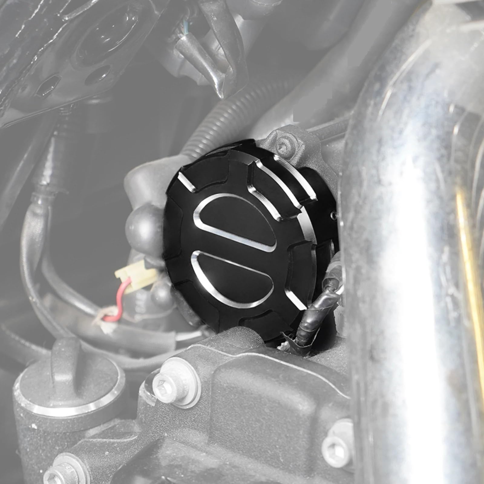 Moto Couvercle De Moteur Convient pour Road King FLHR 2017-2024 Convient pour Road King Classic FLHRC 17-19(Golden White)