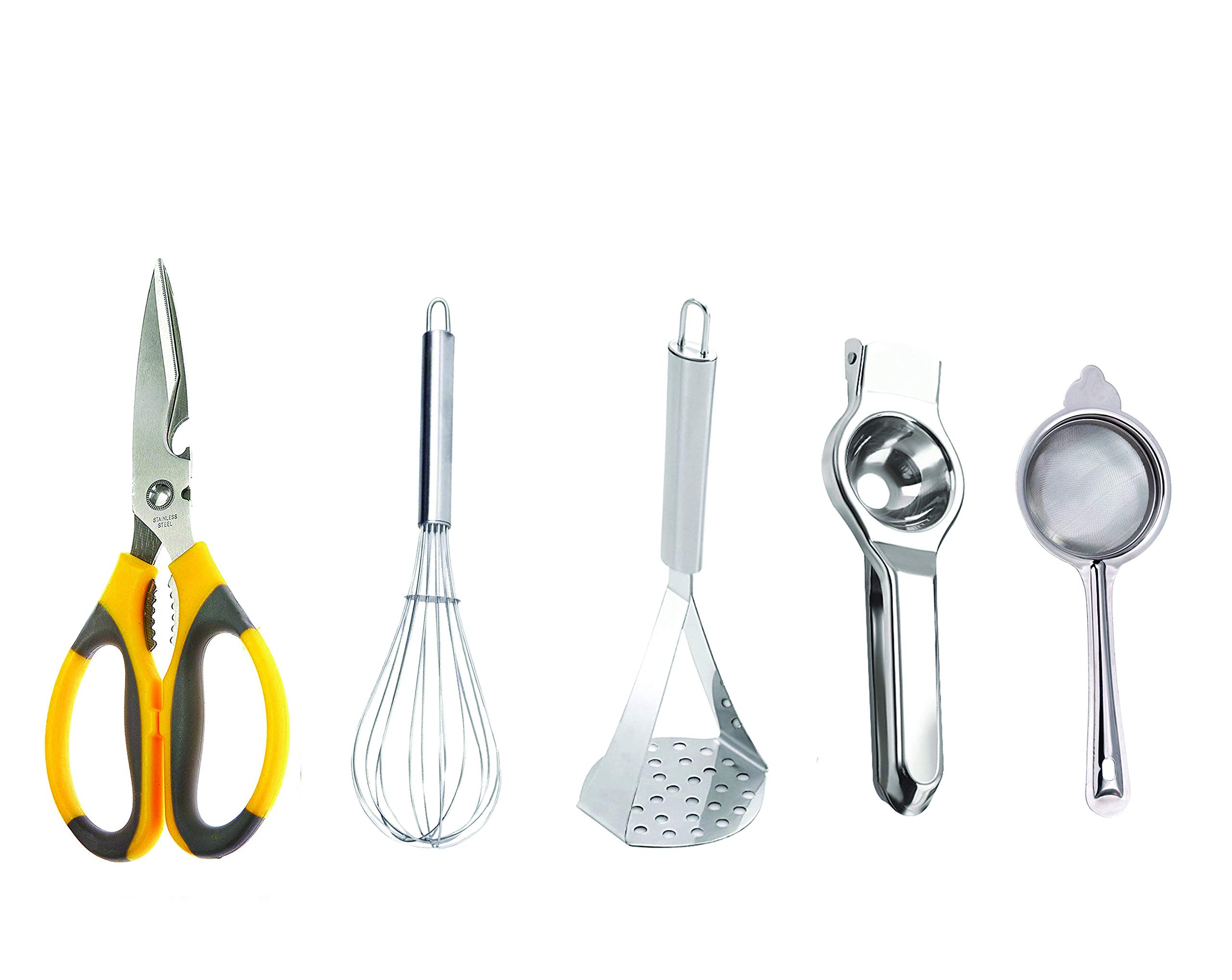 Petals Stainless Steel Kitchen and Table Essentials, 5-Pieces Set