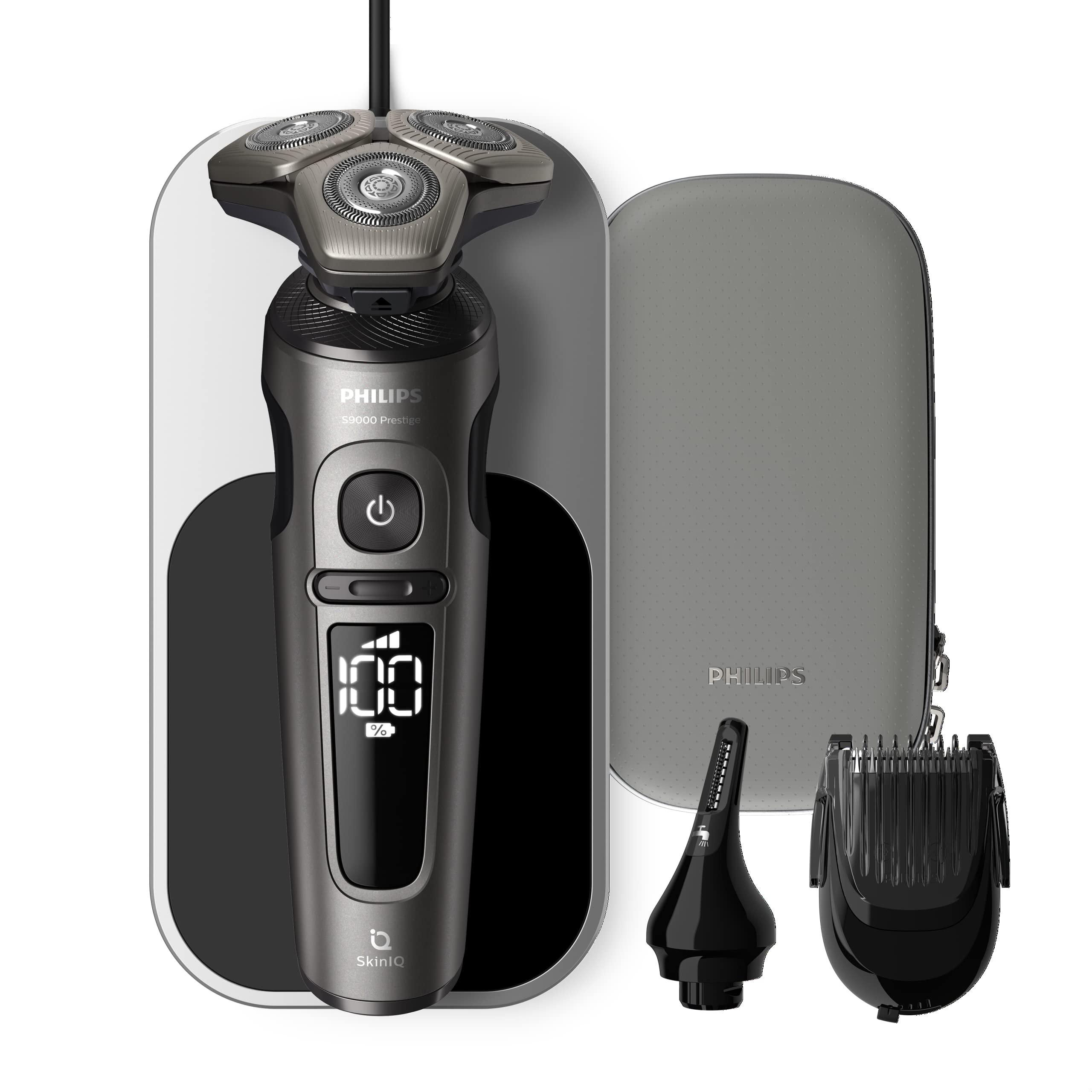 Philips Shaver S9000Prestige SP9873美品 Philips Rasoir électrique Series 9000 Prestige, chrome brillant