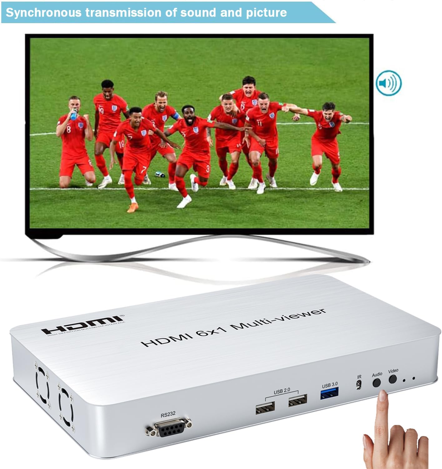 6 Ports KVM Switch HDMI Multi-Viewer Seamless Switch 6X1 HDMI Quad Screen Real Time Multiviewer Support Mouse Through Mode