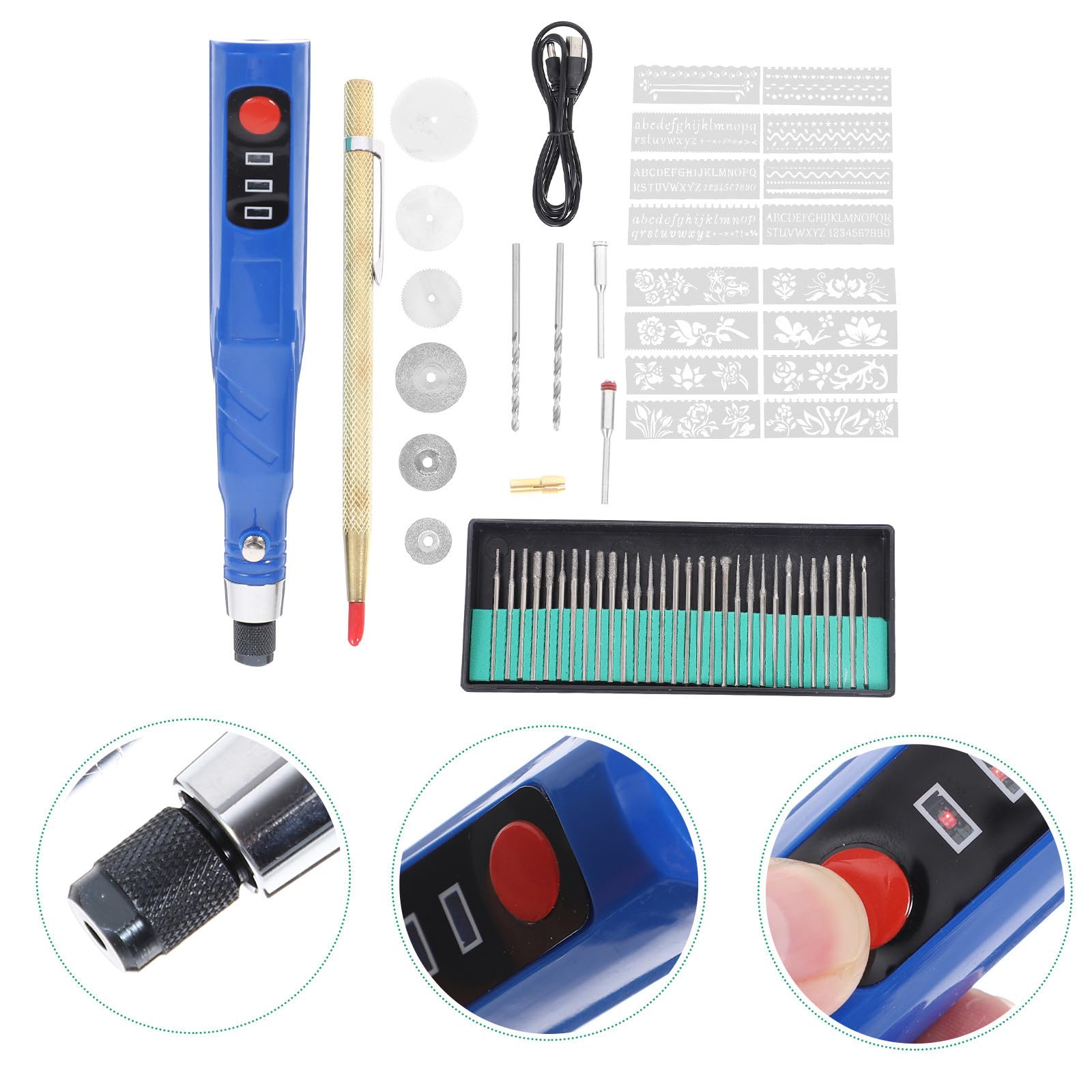 Ciieeo Wiederaufladbarer Elektrischer Gravierstift mit 3 Stufen