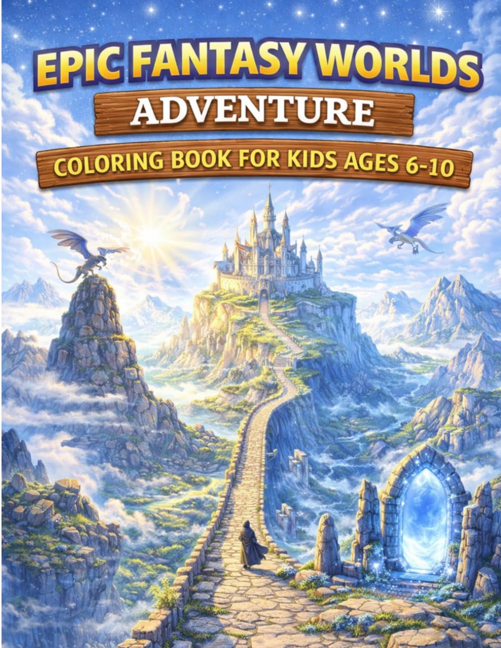 Epic Fantasy Worlds Adventure Coloring Book for Kids Ages 6–10: Explore Grand Castles, Magical Paths, Hidden Realms & Legendary Adventures (Adventure Worlds Coloring Series)